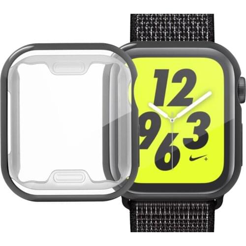 Soft TPU Protective Cover Case for Apple Watch 6SE 42mm 38mm 40mm 44mm Electroplating Full Screen Protector for iWatch 1 2 3 4 5