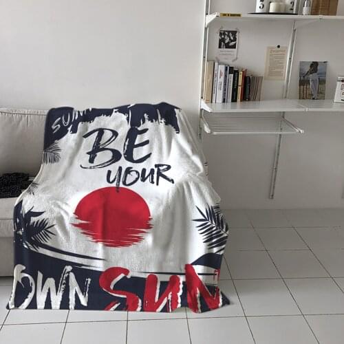 Red Sun Hawaii Landscape Sofa Throw Blanket Children Warm Bedding Bedspread Family Travel Airplane Soft Flannel Blanket