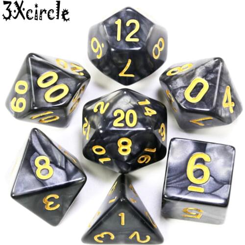 Brand New 7pcs Dice Set with Pearlized Effect Poker DnD D4,d6,d8,d10,d12,d20 Polyhedral Dice,For Rpg Dnd Board Game,as Gift