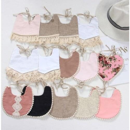 Baby Boy Girl Newborn Bibs Tassel Saliva Towel Burp Cloth Floral Double-Sided Print Feeding Boys Girls Bandana