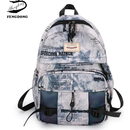 New Nylon Zipper Printing Men Women Backpack Geometric Patterns Travel Backbag School Bags For Teenage Girls Boys 2021 Schoolbag