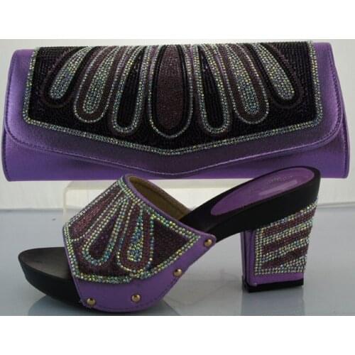 New Fashion African Women Shoes Bags Set 2021 Party Shoes and Bag Set Decorated with Rhinestone Women Shoes and Bag set ME2213