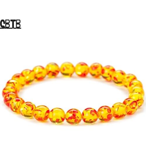 New Crystal Beaded Bracelet Women Fashion Amber Beaded Elastic Bracelet Men and Women Jewelry Gifts Wholesale