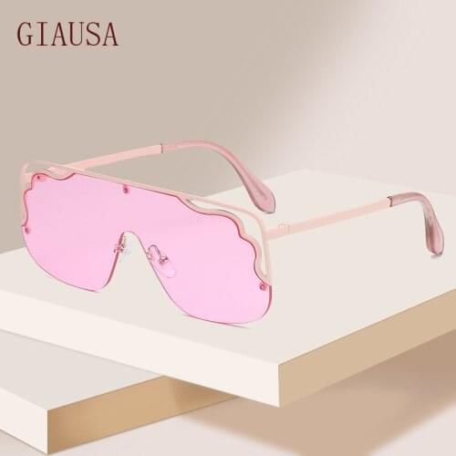GIAUSA New style hollow out lens big frame sunglasses Fashion one piece Sunglasses ocean piece glasses night vision glasses