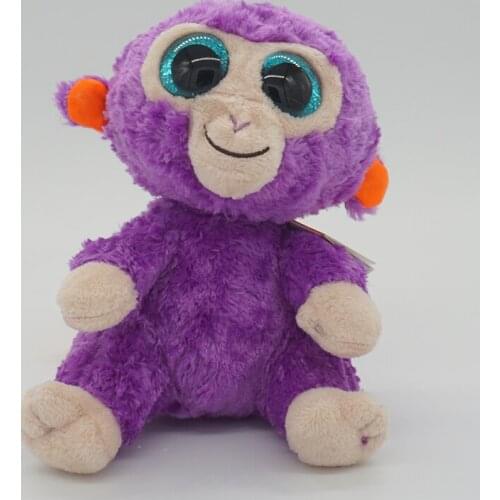 New Ty Beanie Big Eyes 6" 15 CM Purple Monkey Plush Stuffed Cute Animal Collected Toys Doll Child Birthday Christmas Gift