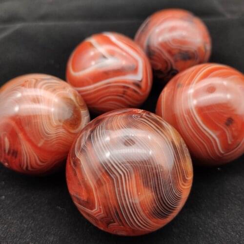 1pcs 40mm Naturally polished silk lace agate ball specimen - MADAGASCAR