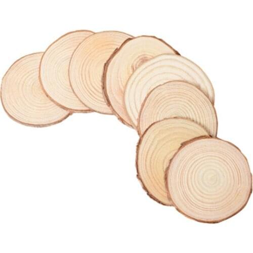 Natural Pine Round Unfinished Wood Slices Circles With Tree Bark Log Discs DIY Crafts Wedding Party Painting Decoration