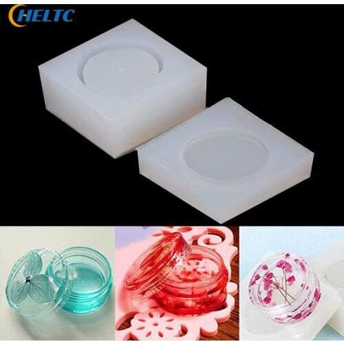 1 Set Castin Craft Handmade DIY Round Jewelry Making Silicone Storage Box Epoxy Resin Molds Resin Casting Craft Tool