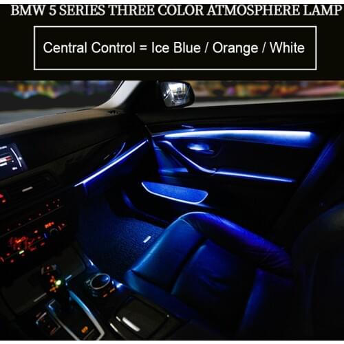 Four Interior Doors Panel+ control LED Decorative Trims Lights Atmosphere Lights With 3/9 Colors For BMW 5Series F10/F11/F18/F15