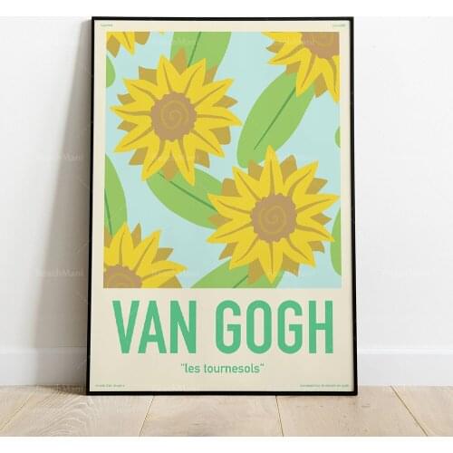 Vincent Van Gogh can print exhibition posters, vintage French posters, color sunflower prints, modern art wall posters