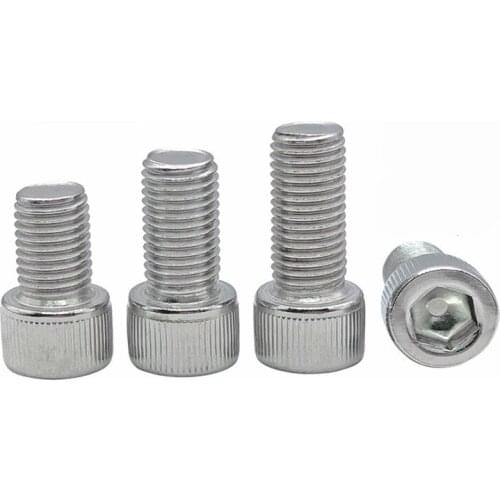 10pcs M4 M5 M6 DIN912 304 Stainless Steel Hexagon Socket Head Cap Screws Inner Hex Socket Bicycle Bolt Metric Thread Allen
