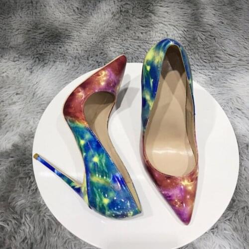 Colorful Pointed Toe 12cm High Heels Pumps Women Nightclub Sexy Shoes Woman Party Nightclub 10cm 8cm QP106 CHENSIR9