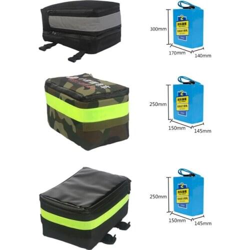 Electric Bike Rear Bag Storage Bicycle E-bike Panniers PVC 18650 Battery Case Bicycle Accessories Multiple Size Battery Bag