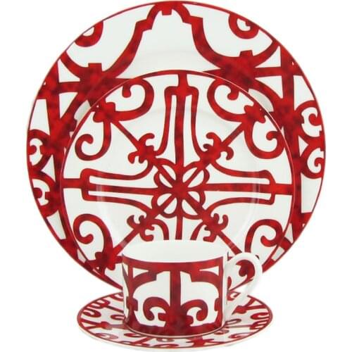 Western Bone China Dinnerware Set Steak Plate Coffee Cup And Saucers Concise Ceramic Food Tray Dishes Afternoon Tea Cup Set