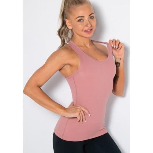 Sleeveless Yoga Shirts Women Gym Shirts Racerback Yoga Vest Training Yoga Shirts Quick Dry Fitness Tank Top Athletic Yoga Vest