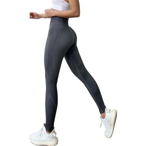 SVOKOR Womens Leggings Solid High Waist Hip Fitness Leggings High Elastic Quick-drying Breathable Running Pants