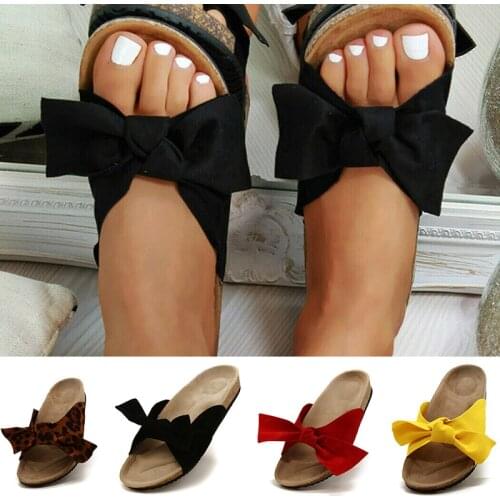 2021 Bowknot Slippers Woman Summer Sandals Small Fresh All-match Slipper Indoor Outdoor Beach Shoes Female Fashion Shoe Slides