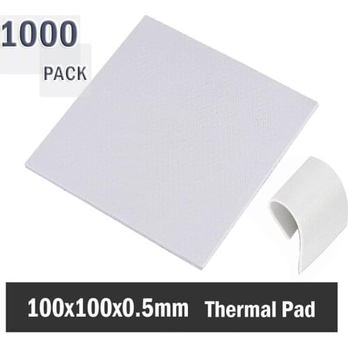 1000Pcs Gdstime 0.5mm 100mm high quality 100mm*100mm*0.5mm Thermal Pad GPU CPU Heatsink Cooling Conductive Silicone Pad
