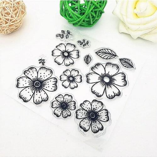 10X10CM Sunflower Clear Stamps Transparent Seal Silicone Seal TPR Christmas Wedding Roller Stamps DIY Scrapbook Album Card