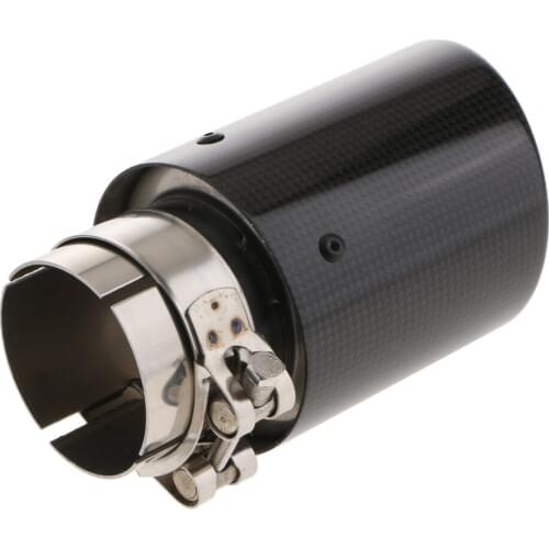 1x 63mm Carbon Fiber Exhaust Pipe Trim Car Tip Tail Muffler Tail Throat Black For Universal Auto Styling