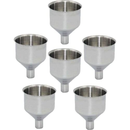 6 Piece Stainless Steel Flask Funnel Set, Small (6 pcs)