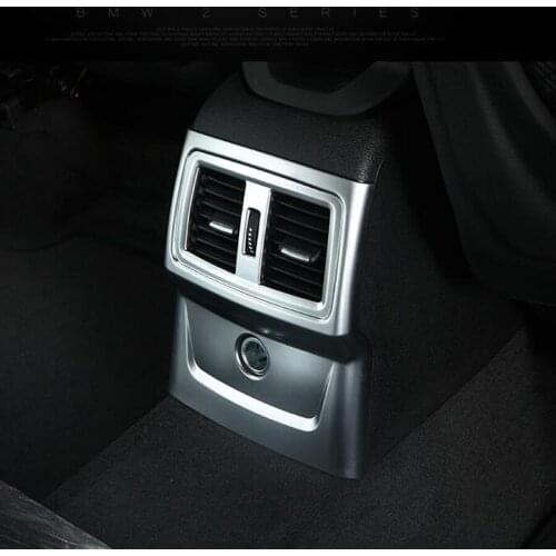 YAQUICKA Car Interior Rear Air Outlet Vent Anti-kick Panel Cover Frame Bezel Styling For BMW X1 2016 2017 2018 Accessory