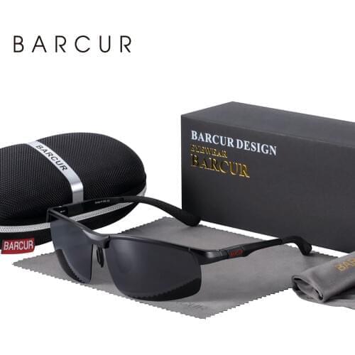 BARCUR Sports Aluminium Sunglasses Men Polarized Man Sunglasses Brand Driving Eyewear