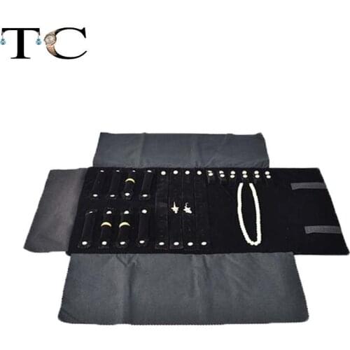 Free Shipping Jewelry Display Roll Bag Travel Portable Pouch Foldable For Earring Ring Pedant Necklace Bracelet Storage