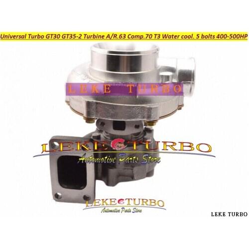 Free Ship Universal Turbo GT30 GT35-2 Turbine A/R .63 Comp. A/R .70 T3 Oil cooled only Turbocharger ; outlet 5 bolts 400HP-500HP