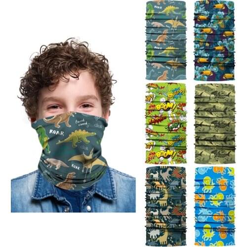 Kids Bandanas Neck Gaiter Face 3D Cartoons Multi-purpose Scarves Mask Outdoor Sunscreen Windproof Balaclava Headband Mascarilla