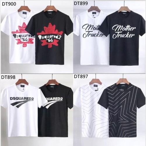 DSQUARED2 - Men Women Pure Cotton T Shirt O Neck Short Sleeve Shirt Street Hip Hop Style Authentic DSQ T-shirt