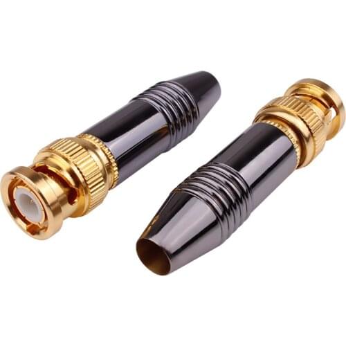 HD Video Adapter BNC Male Pure Copper Gold-Plated Welding Q9 Plug Connector For Coaxial Camera Surveillance Accessorie
