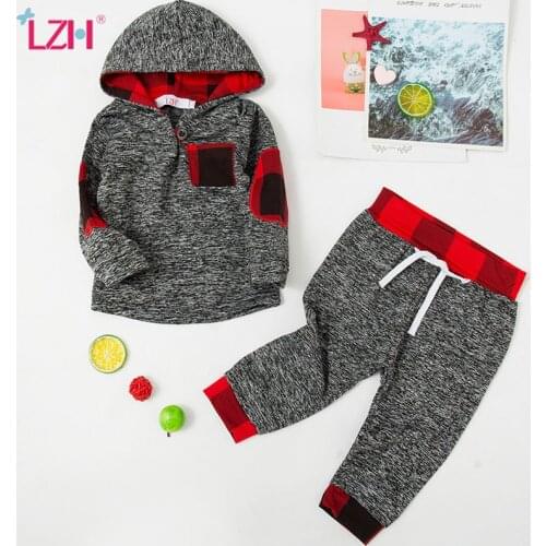 LZH Newborn Clothes Autumn Spring Baby Boys Clothes Hoodies+Pant 2pcs Outfit Suit Christmas Costume Infant Clothing For Baby Set