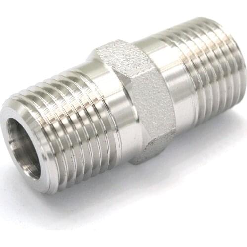 1/2" NPT Male 304 Stainless Steel Hex Nipple Forged Pipe Fitting Water Gas Oil 3000 PSI