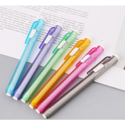 Creative Press Pen Shaped Eraser Writing Drawing Pencil Erase Student School Office Stationery Learning Painting Accessory 4X7E