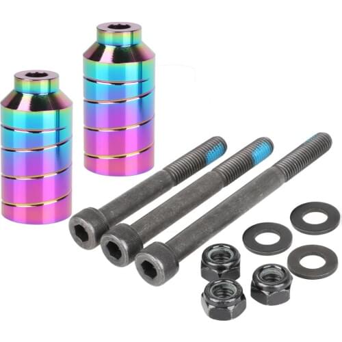 Neochrome Stunt Scooter Pegs Set with Axle Hardware 2.5", 3.0",3.5" for Freestyle Scooter Grinds