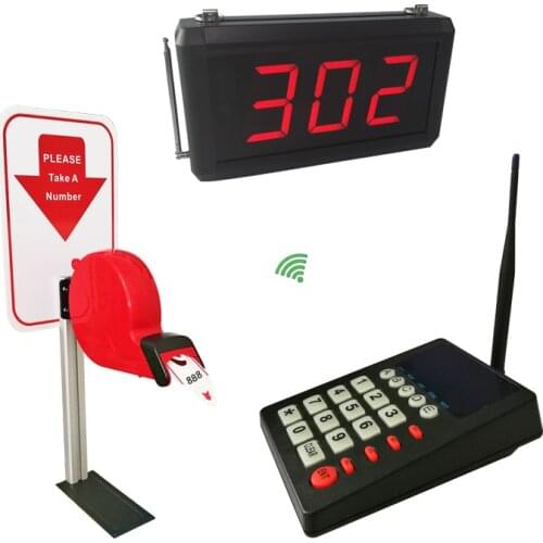 One set display monitor keyboard ticket dispenser desk column Simple Queue Management System for Hospital Restaurant