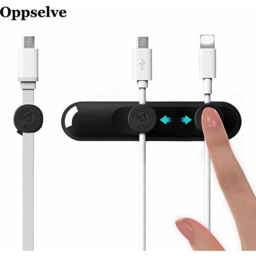 Oppselve High Quality Magnetic Cable Winder Silicone USB Cable Organizer Wire Cord Desk Holder Date Charging Cable Tidy Clip