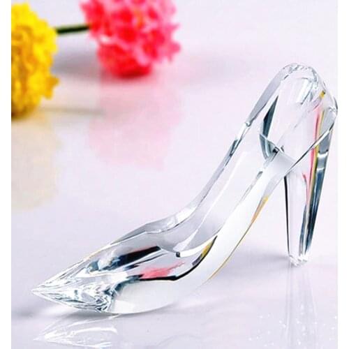 20*5*12CM Beautiful k9 Crystal Valentines Day gift Cinderella Fairy Tale Clear Crystal Shoe,Crystal Wedding Decoration souvenir