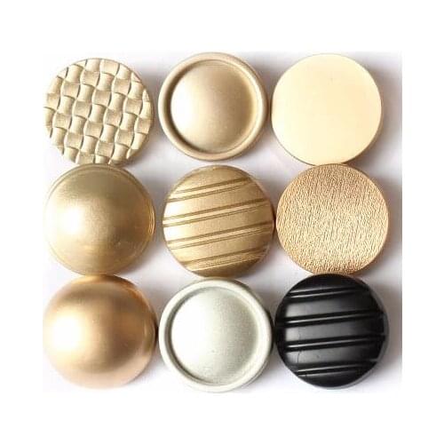 6Pcs/lot 15-25mm high-grade metal button gold silver black men and women suit sweater coat decorative mushroom round button C083