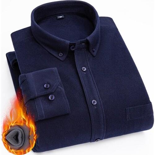 Qi Xiu Cai Mens Corduroy Shirts