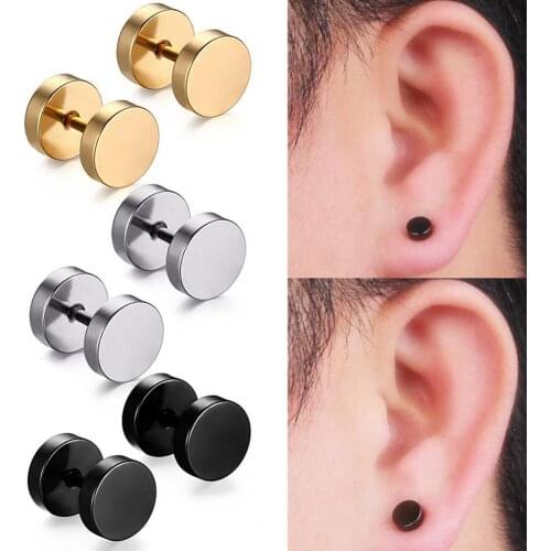1 Pcs Stainless Steel Skull Black Stud Earring Set For Men Punk Earrings Set MenS Jewelry Gothic Men Earrings Studs Ear Stud