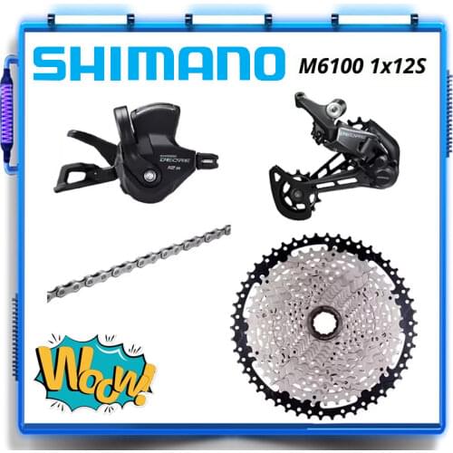 SHIMANO DEORE M6100 1x12s group SL-M6100-R Right Shift Lever RD-M6100-SGS SHADOW CN-M6100 SUNSHINE 46T 50T 52T cassette 12 speed