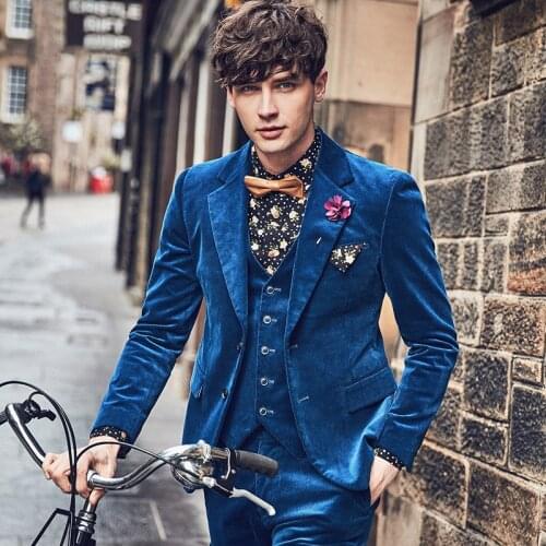 Blue velvet blazer men brand clothing slim fit 98% cotton full sleeve casual blazers new arrivals 2016 single breasted leaisure