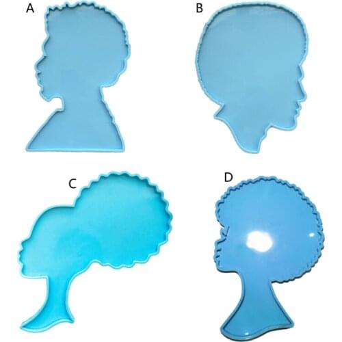 Super Large Female Male Head Type Resin Mold Silicone Coaster Mold Large African Human Tray Resin Casting Mold Crafts