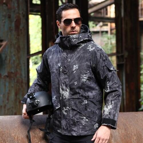Tactical windbreaker G8 suit full pressure rubber double waterproof outdoor tactics jackets Liner Detachable ECWCS jacket
