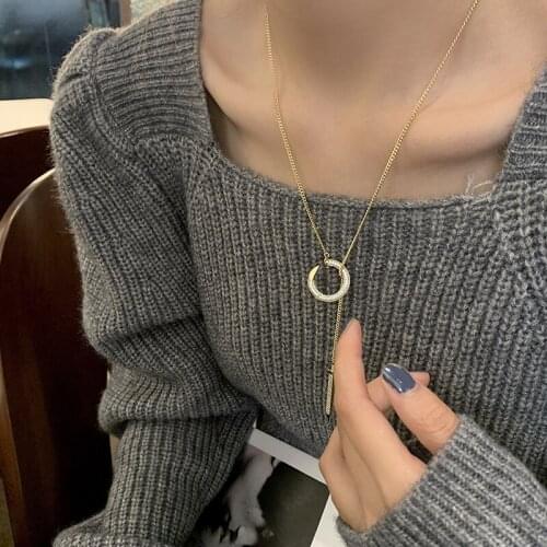 TIMEONLY Unique Design Moon Nail Pendant Neckalces Small Linked Chain Necklace for Women Ladies Birthday Gifts Jewelry Simple