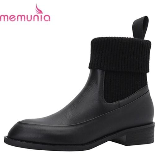 MEMUNIA New Arrive Ladies Shoes Fashion Hot Sale Women Winter Boots Concise Simple Ankle Boots Comfortable Office Sock Boots