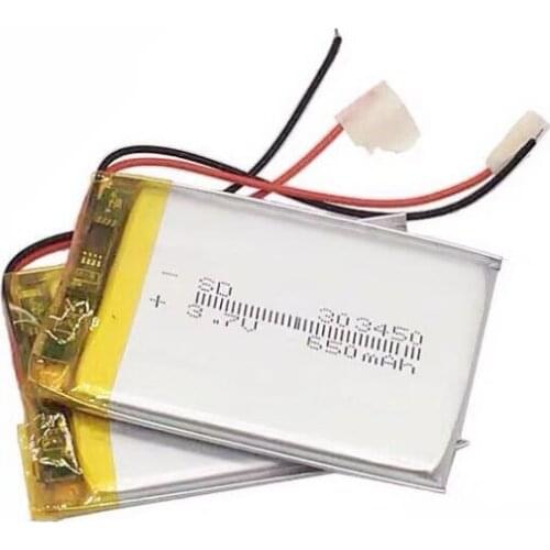1PCS 3.7V 650mAh 303450 Lithium Polymer Li-Po Rechargeable Battery power For Mp3 MP4 MP5 GPS Game bluetooth headphone
