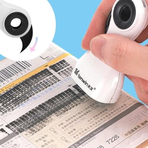 2pcs/set Creative Identity Privacy Protection Roller Stamp Portable Information Coverage Messy Code Data Protector Security Seal
